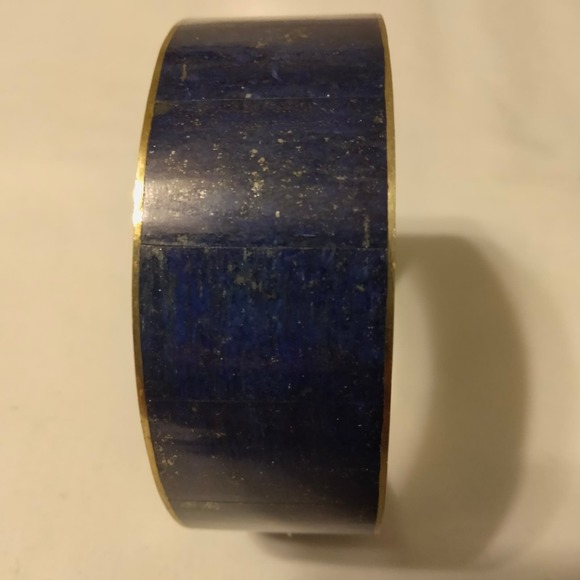 Iris Apfel & Bajalia Blue Lapis Lazuli Statement Bangle Bracelet - Picture 2 of 13